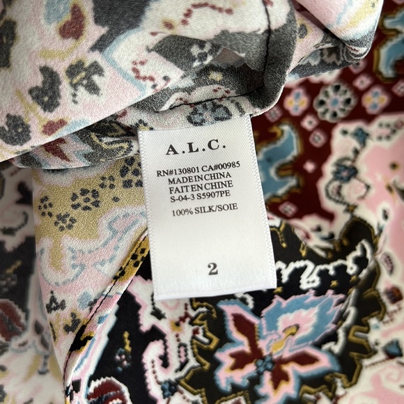 A.L.C. Silk patterned tank with ties - women’s size 2 100% silk - tie neck - Picture 10 of 10